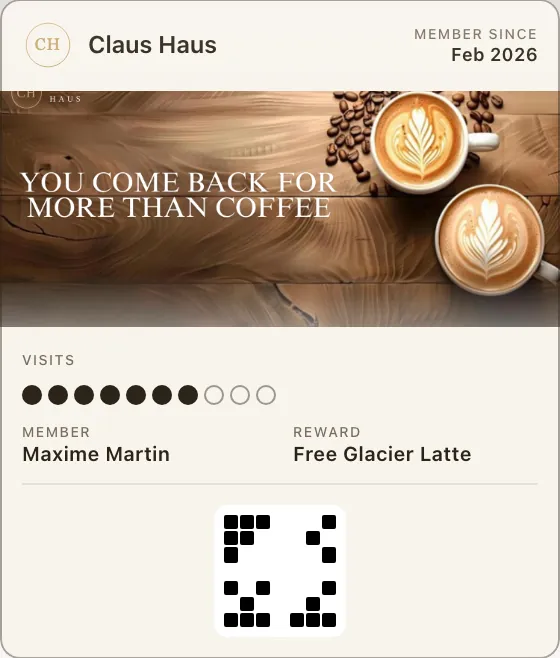 The same loyalty pass in Apple Wallet