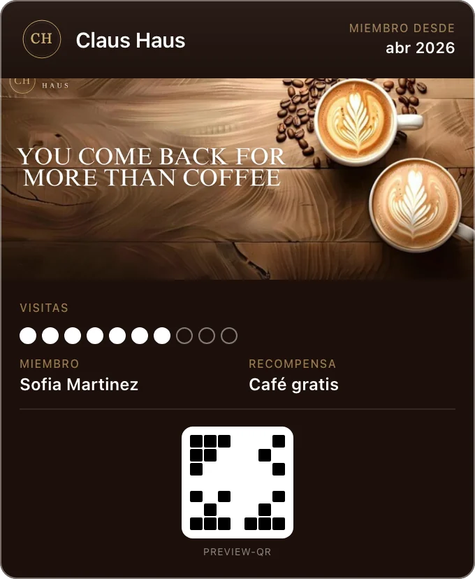 La tarjeta de fidelidad de Claus Haus en Apple Wallet
