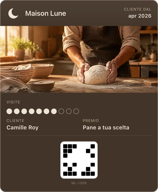 La tessera fedeltà di Maison Lune in Apple Wallet
