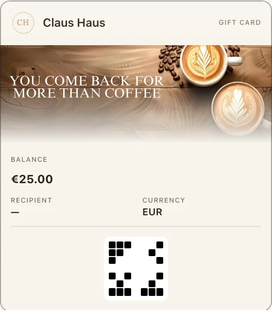 La tessera fedeltà di Claus Haus in Apple Wallet