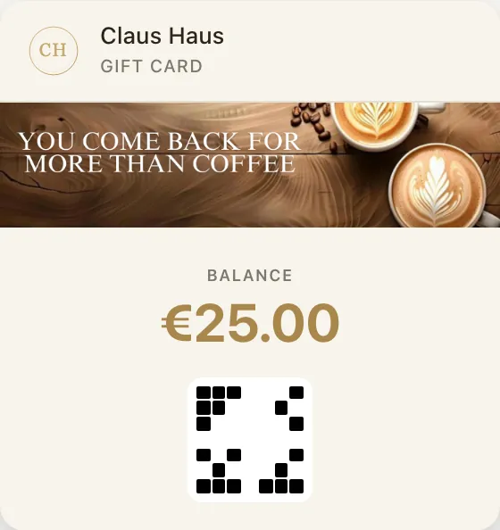 La tessera fedeltà di Claus Haus in Google Wallet