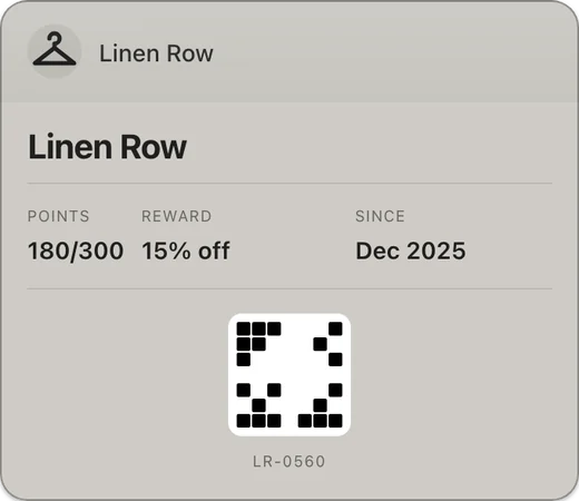 La tessera fedeltà di Linen Row in Google Wallet