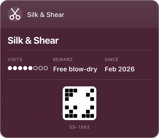 Silk & Shear's loyalty pass in Google Wallet